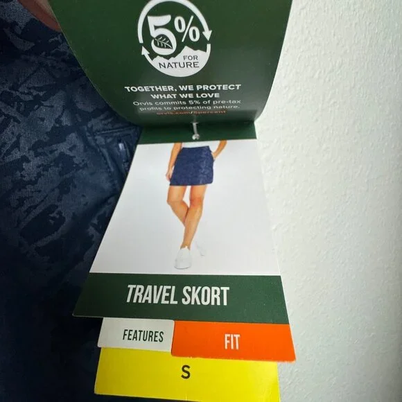 Travel Skort Lined Skirt Navy Golf Tennis Active Orvis Size S - Picture 8 of 12